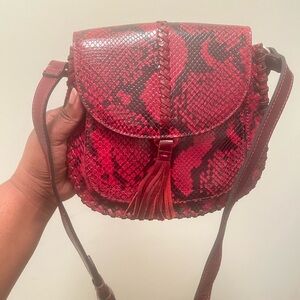 Patricia Nash Blyton Leather Berry Red Crossbody NWT